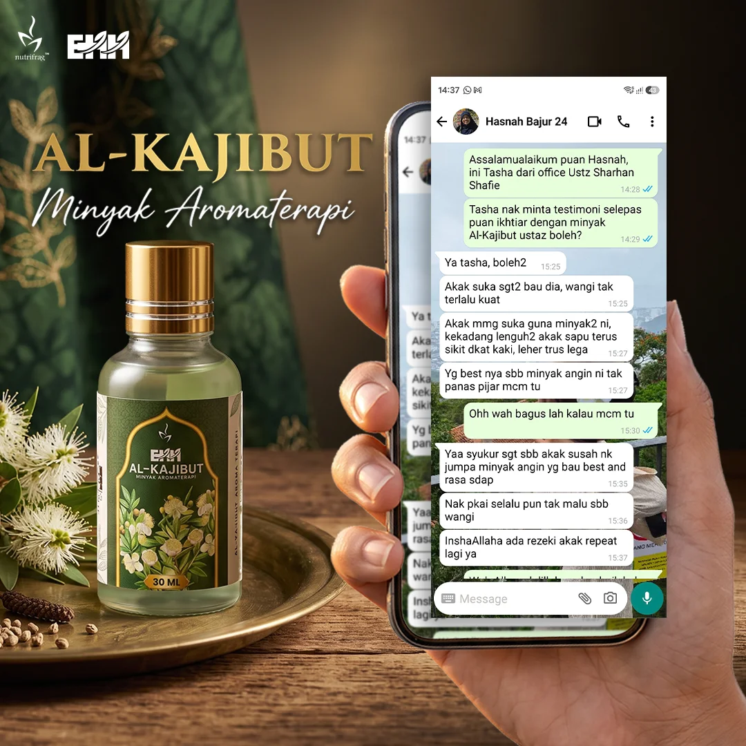 Maklum balas pelanggan yang berkongsi pengalaman penggunaan Al-Kajibut pada perut