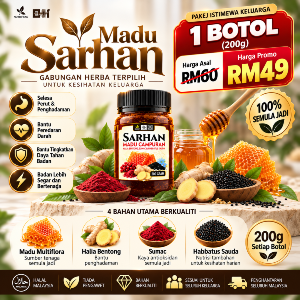 Madu Sarhan - Set Percubaan (1 Botol)